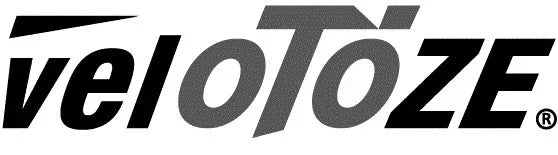 Black and gray veloToze logo on white background, modern sport-style font